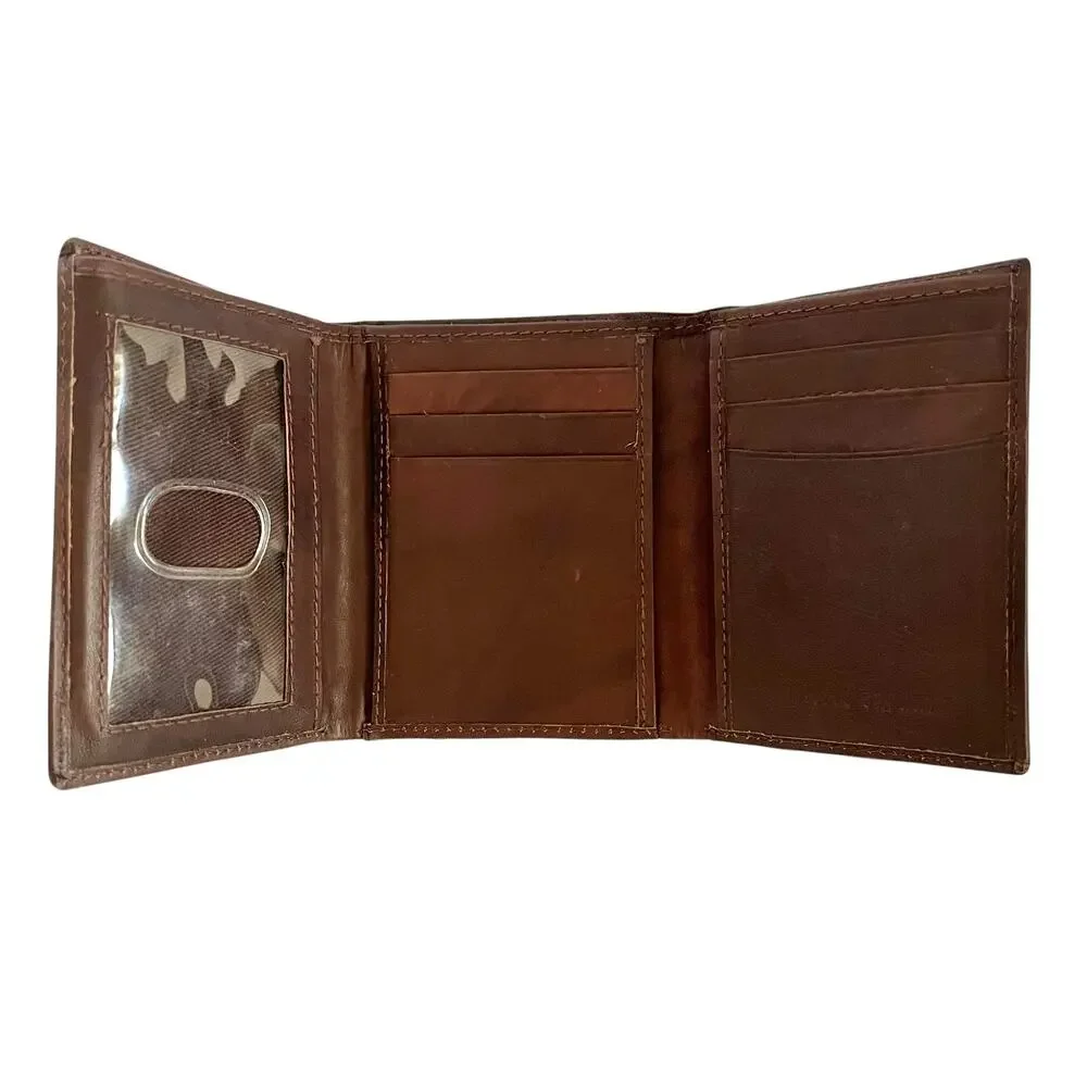 Vintage Pierre Cardin Brown Leather Trifold Wallet